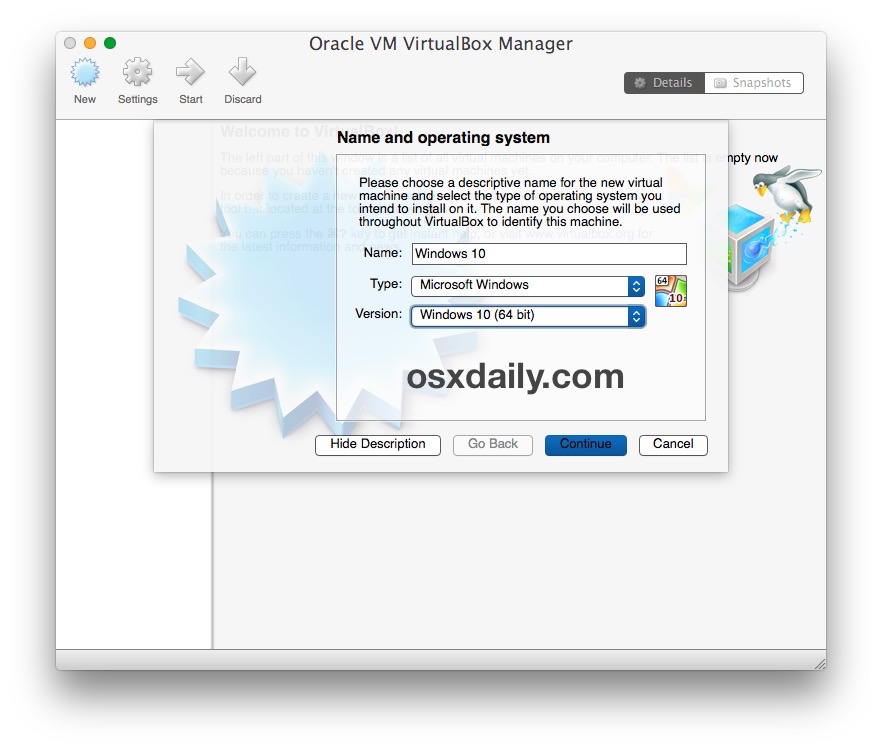 ssh to virtualbox for mac